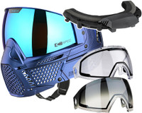 Carbon CRBN Paintball Mask - Zero GRX w/ Free Storm Fan (Less Coverage) - Elmt Cobalt
