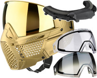 Carbon CRBN Paintball Mask - Zero GRX w/ Free Storm Fan (More Coverage) - ELMT Gold