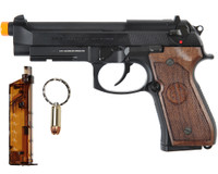 G&G Armament Gas Blow Back Airsoft Pistol - GPM92 GP2 - Black w/ Walnut Wood Grip (GAS-M92-GP2-WBB-UCM)