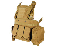 Defcon Gear Airsoft Vest - 600 Denier Commando Chest Rig - FDE