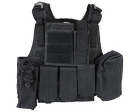Defcon Gear Airsoft Vest - 600 Denier Commando V2 Chest Rig - Black