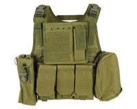 Defcon Gear Airsoft Vest - 600 Denier Commando V2 Chest Rig - Olive