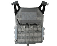 Defcon Gear Airsoft Vest - Low Profile Plate Carrier - Gray