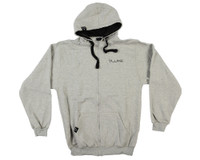 DLX Luxe Logo Zip Up Hooded Sweatshirt - Grey/Black