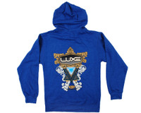 DLX Luxe Zip Up Hooded Sweatshirt - Heather Blue