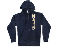 DLX Zip-Up Hooded Sweatshirt - Luxe - Dark Heather Blue