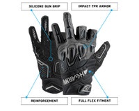 HK Army Hardline Armored Paintball Gloves - Half Finger - Slate