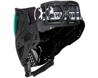 HK Army SLR Paintball Mask - Quest (Black/Black w/ Aurora Green Lens)