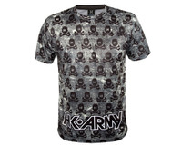 HK Army T-Shirt - Dri Fit - All Over Denim/Black Skulls