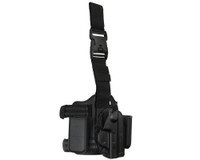 First Strike Compact Pistol Deluxe Drop Leg Rig w/ Holster - Black