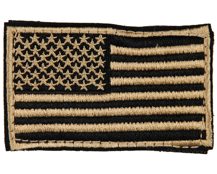 Warrior Morale Patch w/ Velcro - US Flag - Tan/Black