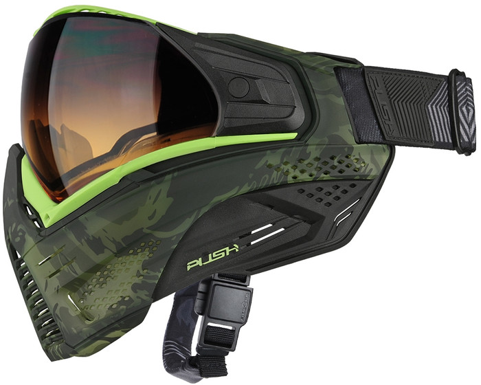 Push Unite Paintball Mask - Tropical Camo Lime w/ Gradient HD Lens