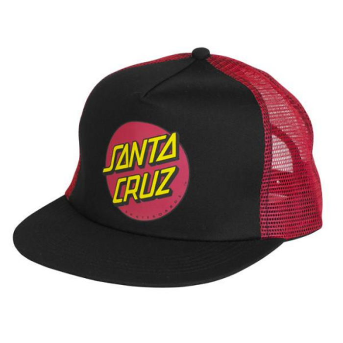 Santa Cruz Classic Dot Trucker Mesh Hat - Black/Red