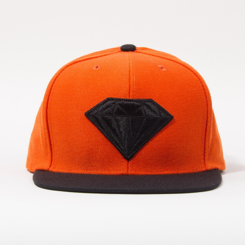 Diamond Emblem Snapback - Orange/Black - Men's Hat