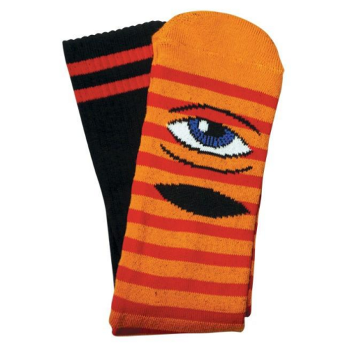 Toy Machine Sect Eye Stripe - Orange/Red - Men's Socks (1 Pair)