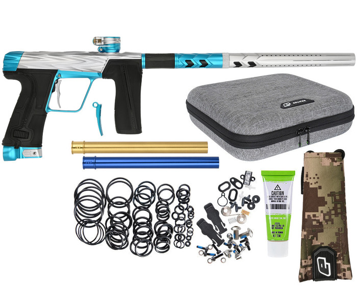 HK Army Shredder CS3 Pro Paintball Gun by Planet Eclipse - Silver/Teal