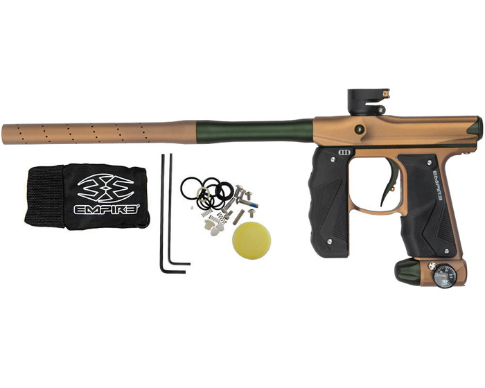 Empire Mini GS Paintball Gun w/ 2 Piece Barrel - Dust Orange/Dust Pine Green