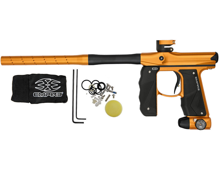 Empire Mini GS Paintball Gun w/ 2 Piece Barrel - Dust Honey Gold/Dust Black