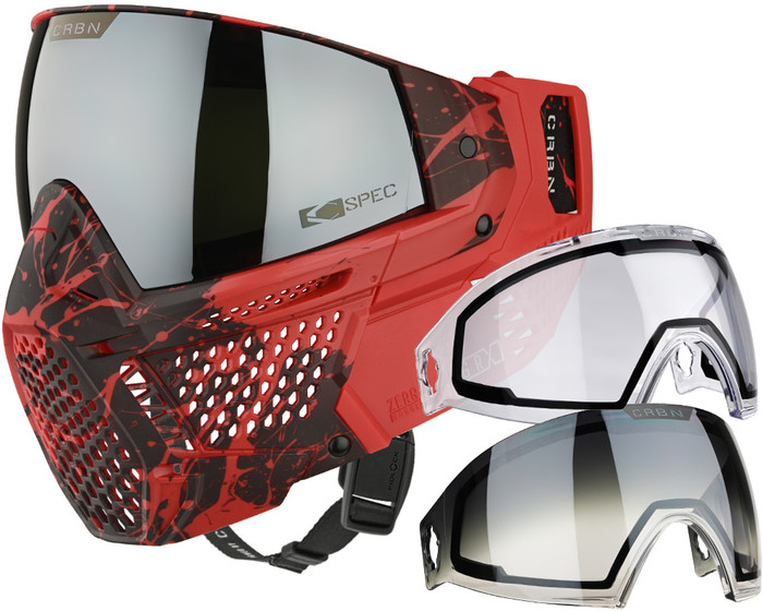 Carbon CRBN Zero GRX Paintball Mask (More Coverage) - Undr Blood Splash