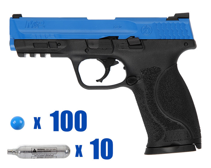 T4E .43 Cal Training Pistol Paintball Package Kit - Golf - Smith & Wesson M&P 2.0 - Blue/Black