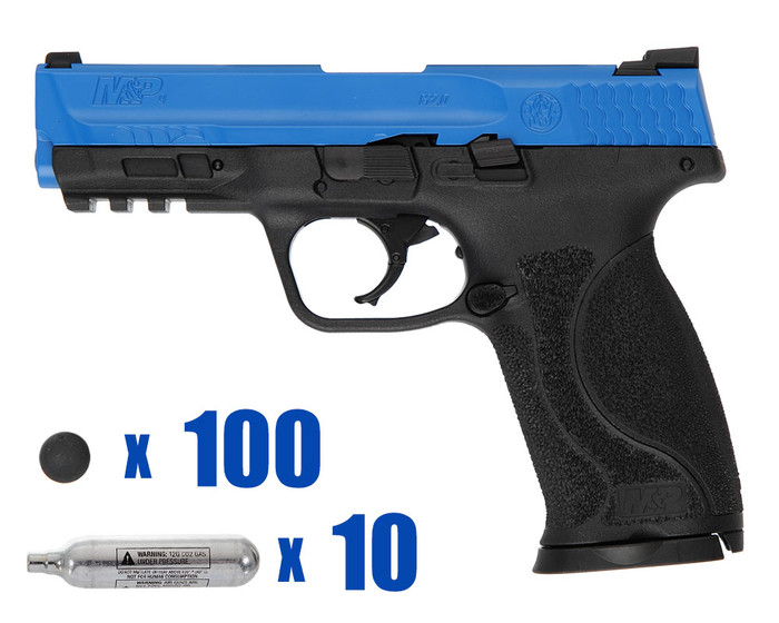 T4E .43 Cal Training Pistol Paintball Package Kit - Hotel - Smith & Wesson M&P 2.0 - Blue/Black