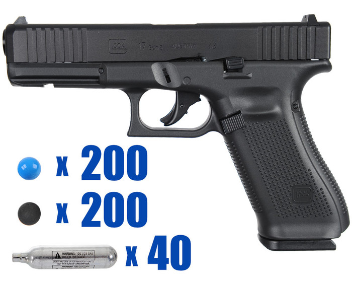 T4E .43 Cal Training Pistol Paintball Package Kit - Lima - Glock G17 Gen 5 (Standard Edition)