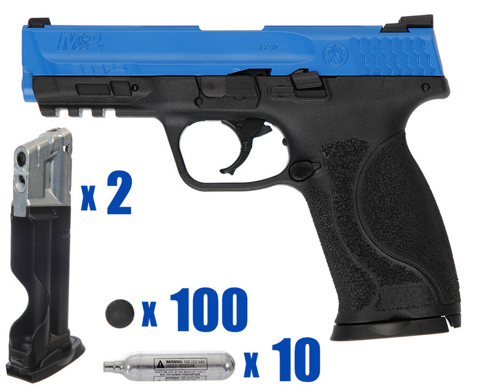 T4E .43 Cal Training Pistol Paintball Package Kit - November - Smith & Wesson M&P 2.0 - Blue/Black