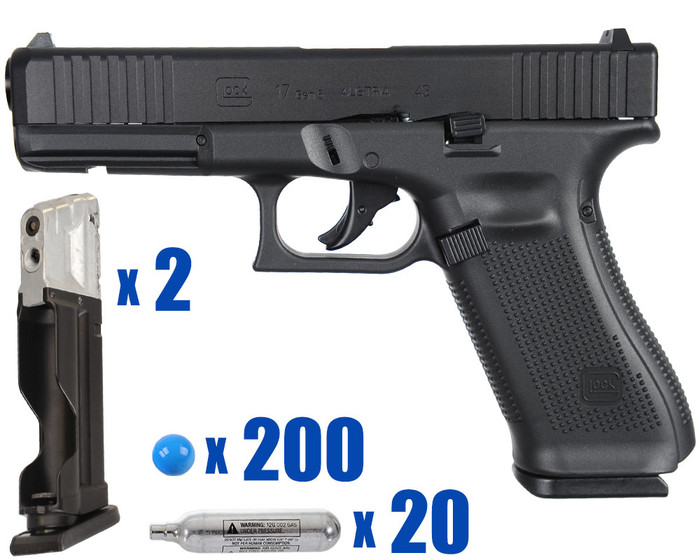 T4E .43 Cal Training Pistol Paintball Package Kit - Oscar - Glock G17 Gen 5 (Standard Edition)