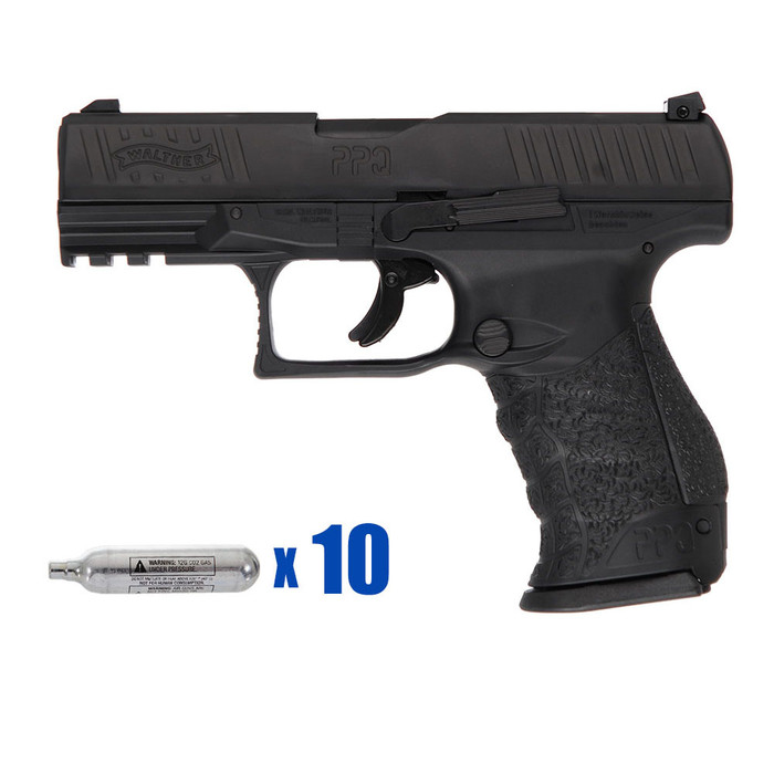 T4E .43 Cal Training Pistol Paintball Package Kit - Victor - Walther PPQ M2 LE - Black