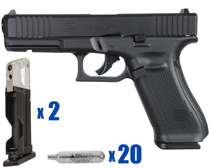 T4E .43 Cal Training Pistol Paintball Package Kit - Whiskey - Glock G17 Gen 5 (Standard Edition)