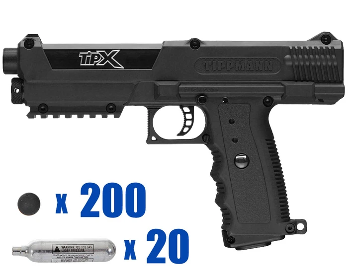 Tippmann Paintball Pistol Package Kit - TiPX - Juliet - Black/Black