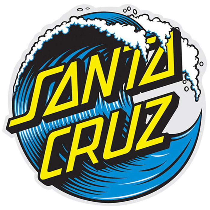 Santa Cruz Wave Dot Decal - Blue - 3in x 3in - Sticker