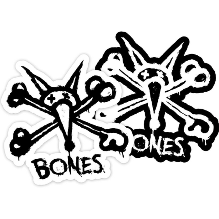 Bones Wheels Stacked 5in - White/Black - Sticker