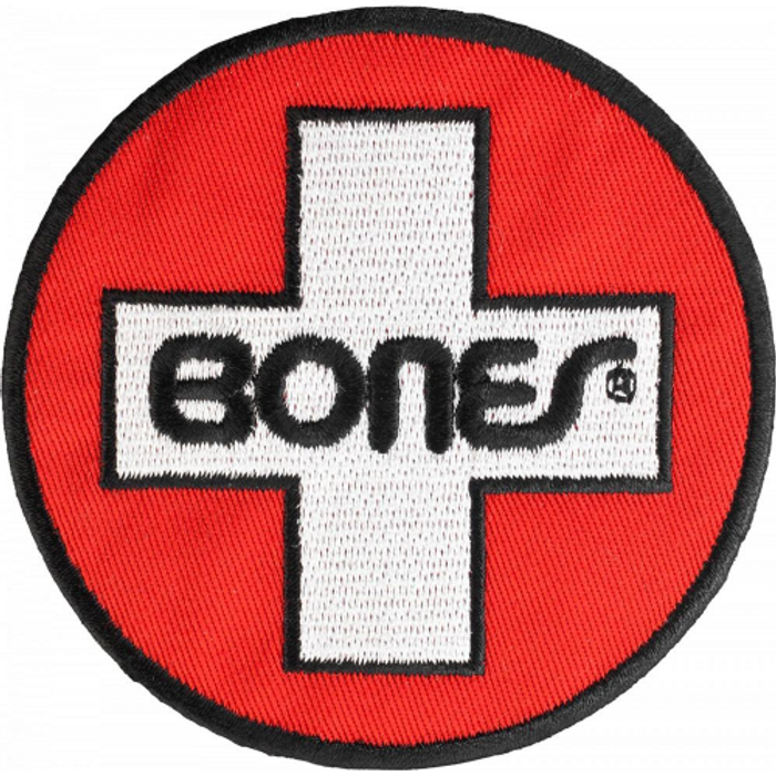 Bones Bearings Swiss Circle 3in - Black/Red/White - Patch
