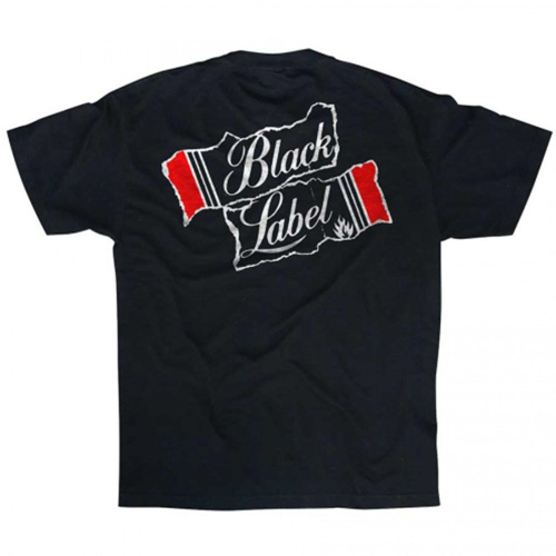 Black Label Old Box Stacked - Black - Men's T-Shirt