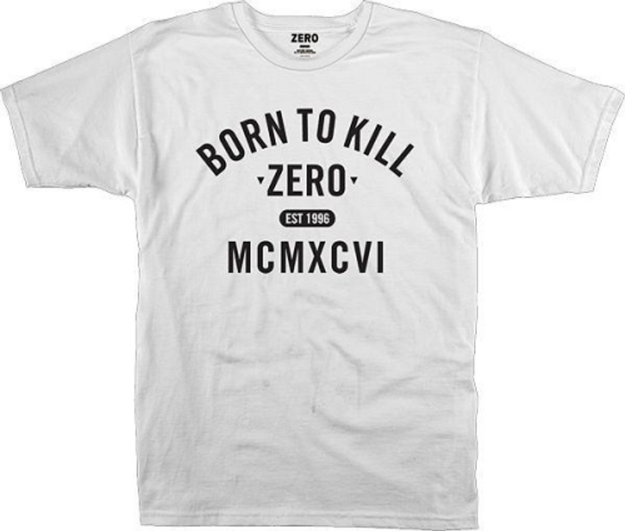 Zero Born To Kill S/S - White/Black - Mens T-Shirt