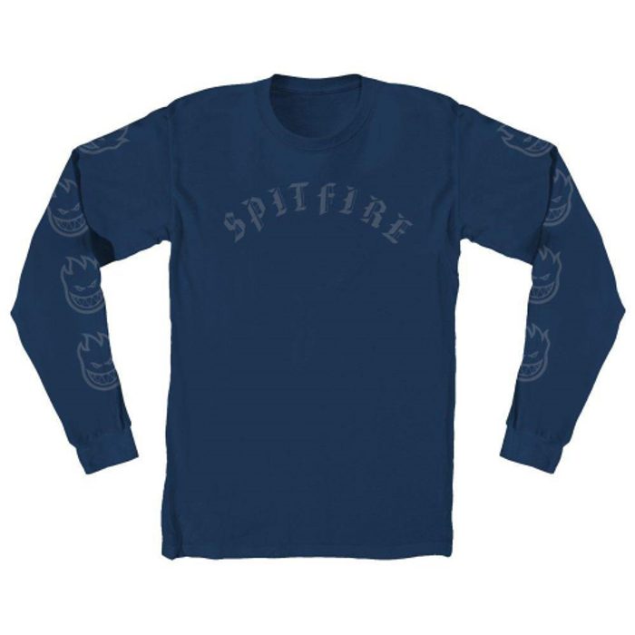 Spitfire Old E L/S - Harbor Blue - Men's T-Shirt