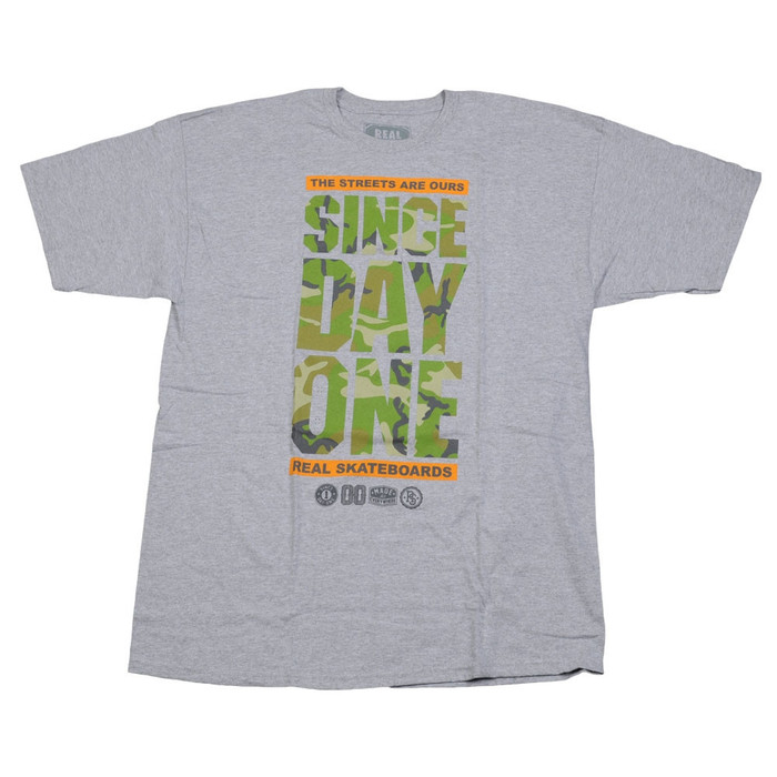 Real Since Day One S/S - Camo Print/Athletic Heather - Men's T-Shirt