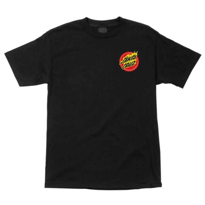 Santa Cruz Flaming Dot Regular S/S - Black - Men's T-Shirt