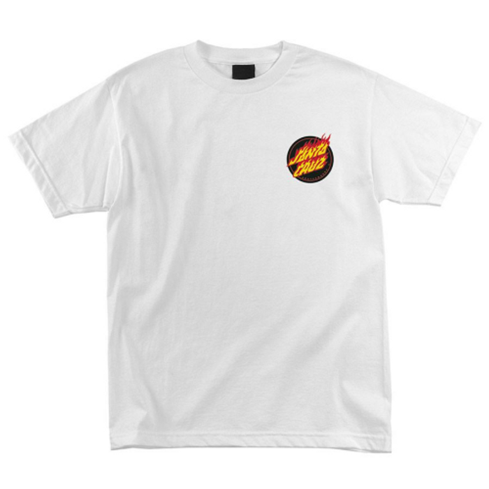 Santa Cruz Flaming Dot Regular S/S - White - Men's T-Shirt