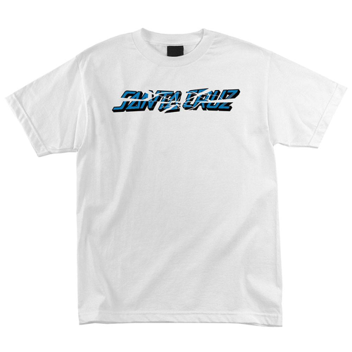 Santa Cruz Shatter Strip Regular S/S - White - Mens T-Shirt