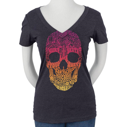 Santa Cruz Doodle Skull Fitted V-Neck S/S - Storm - Women's T-Shirt