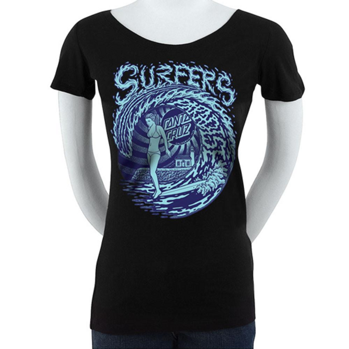 Santa Cruz Surf Paradise Dot Scoop Neck S/S - Black - Women's T-Shirt