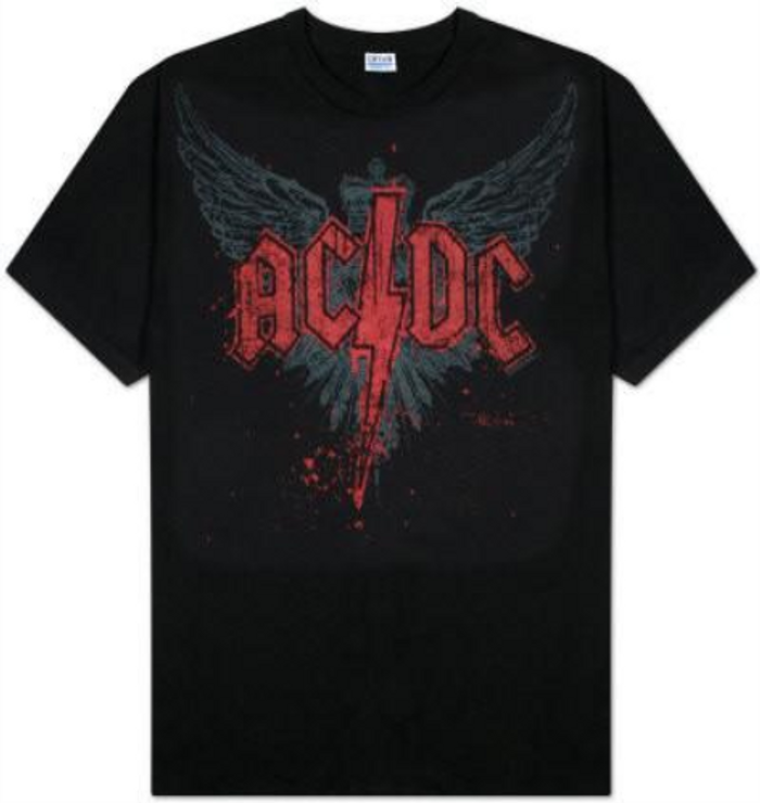 AC/DC Wings Logo - Black - Band T-Shirt