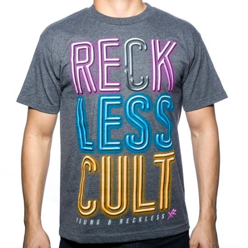 Young and Reckless Lights Out - Charcoal Heather - Men's T-Shirt