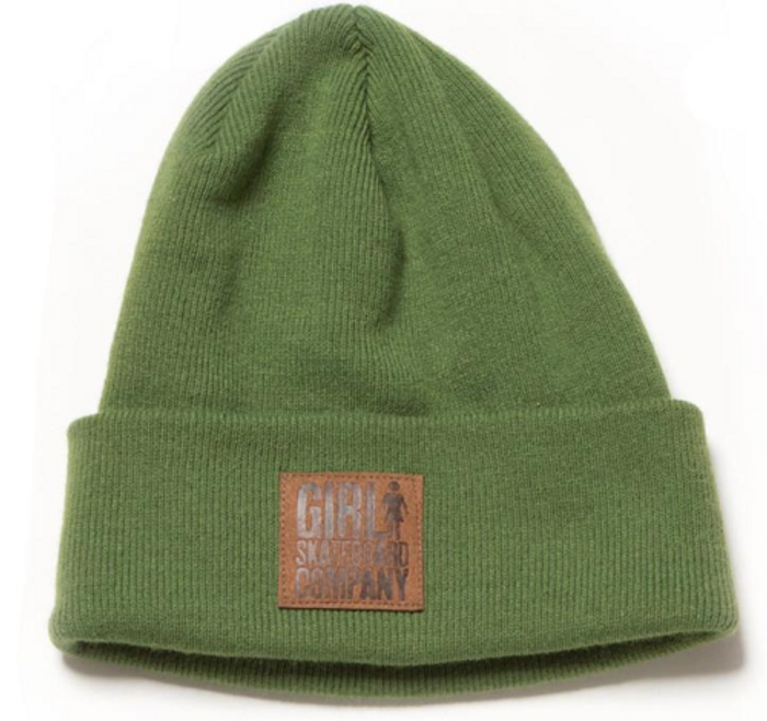 Girl Stamped Leather Fold - Army - Men's Beanie