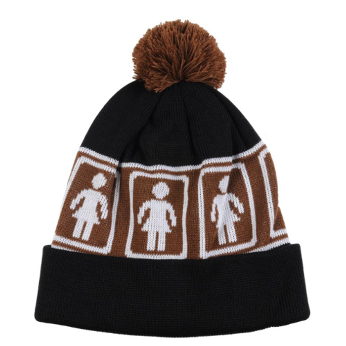 Girl OG Pom - Brown/Black - Men's Beanie