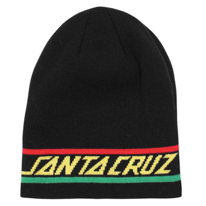 Santa Cruz Rasta Strip Long Shoreman - One Size Fits All - Black - Men's Beanie