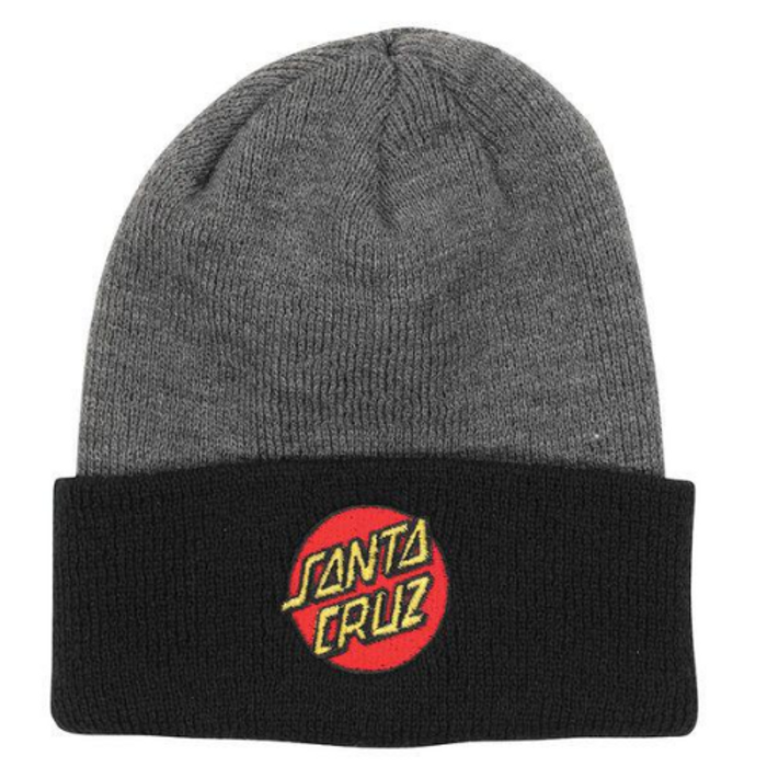 Santa Cruz Classic Dot Long Shoreman - One Size Fits All - Grey/Black - Men's Beanie