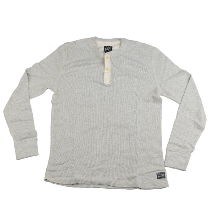 Lucky Slub Thermal Henley - Grey - Mens Sweatshirt